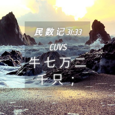 Picture 04 - 民 数 记 31:33 CUVS - 牛 七 万 二 千 只 - Bible Verse Picture