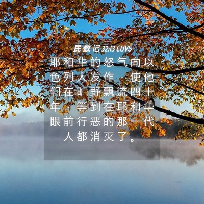 Picture 04 - 民 数 记 32:13 CUVS - 耶 和 华 的 怒 气 向 以 色 列 人 发 - Bible Verse Picture
