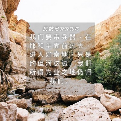 Picture 04 - 民 数 记 32:32 CUVS - 我 们 要 带 兵 器 ， 在 耶 和 华 面 - Bible Verse Picture