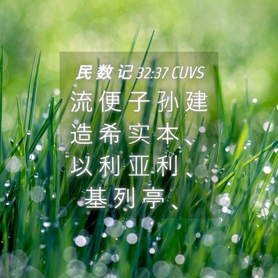 Picture 04 - 民 数 记 32:37 CUVS - 流 便 子 孙 建 造 希 实 本 、 以 利 - Bible Verse Picture