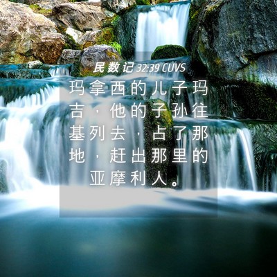 Picture 04 - 民 数 记 32:39 CUVS - 玛 拿 西 的 儿 子 玛 吉 ， 他 的 子 - Bible Verse Picture