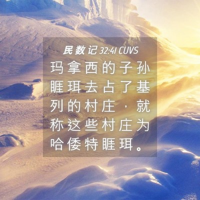 Picture 04 - 民 数 记 32:41 CUVS - 玛 拿 西 的 子 孙 睚 珥 去 占 了 基 - Bible Verse Picture