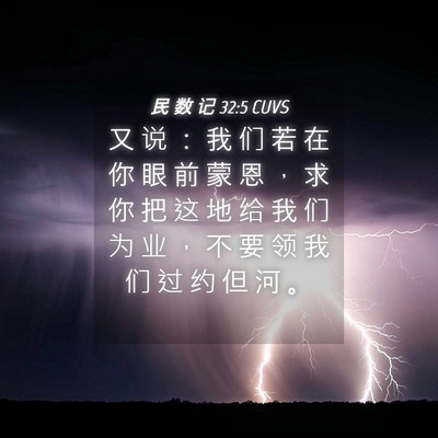 Picture 04 - 民 数 记 32:5 CUVS - 又 说 ： 我 们 若 在 你 眼 前 蒙 恩 - Bible Verse Picture
