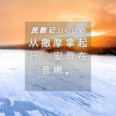 Picture 04 - 民 数 记 33:42 CUVS - 从 撒 摩 拿 起 行 ， 安 营 在 普 嫩 - Bible Verse Picture