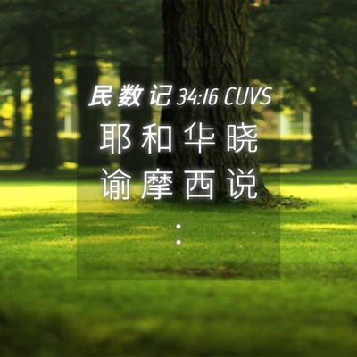 Picture 04 - 民 数 记 34:16 CUVS - 耶 和 华 晓 谕 摩 西 说 - Bible Verse Picture