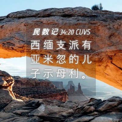 Picture 04 - 民 数 记 34:20 CUVS - 西 缅 支 派 有 亚 米 忽 的 儿 子 示 - Bible Verse Picture