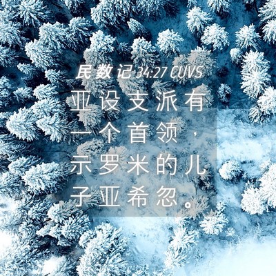 Picture 04 - 民 数 记 34:27 CUVS - 亚 设 支 派 有 一 个 首 领 ， 示 罗 - Bible Verse Picture