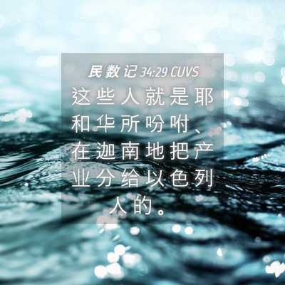 Picture 04 - 民 数 记 34:29 CUVS - 这 些 人 就 是 耶 和 华 所 吩 咐 、 - Bible Verse Picture