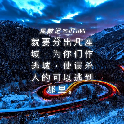Picture 04 - 民 数 记 35:11 CUVS - 就 要 分 出 几 座 城 ， 为 你 们 作 - Bible Verse Picture