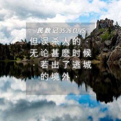 Picture 04 - 民 数 记 35:26 CUVS - 但 误 杀 人 的 ， 无 论 甚 麽 时 候 - Bible Verse Picture