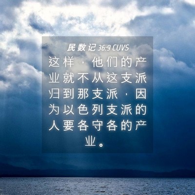 Picture 04 - 民 数 记 36:9 CUVS - 这 样 ， 他 们 的 产 业 就 不 从 这 - Bible Verse Picture