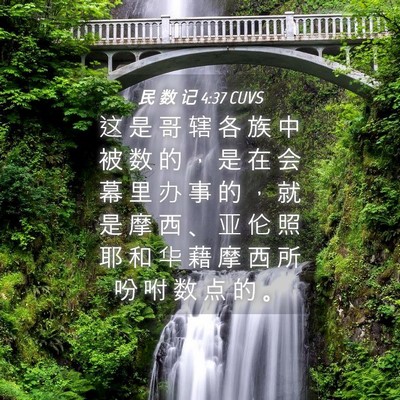 Picture 04 - 民 数 记 4:37 CUVS - 这 是 哥 辖 各 族 中 被 数 的 ， 是 - Bible Verse Picture