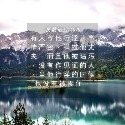 Picture 04 - 民 数 记 5:13 CUVS - 有 人 与 他 行 淫 ， 事 情 严 密 ， - Bible Verse Picture