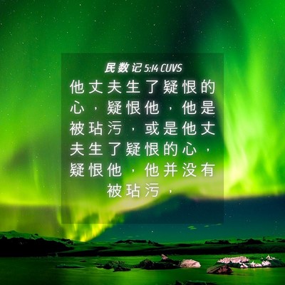 Picture 04 - 民 数 记 5:14 CUVS - 他 丈 夫 生 了 疑 恨 的 心 ， 疑 恨 - Bible Verse Picture