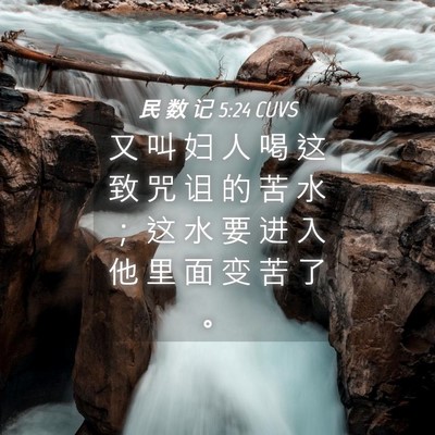 Picture 04 - 民 数 记 5:24 CUVS - 又 叫 妇 人 喝 这 致 咒 诅 的 苦 水 - Bible Verse Picture