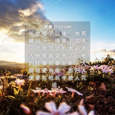 Picture 04 - 民 数 记 5:27 CUVS - 叫 他 喝 了 以 後 ， 他 若 被 玷 污 - Bible Verse Picture
