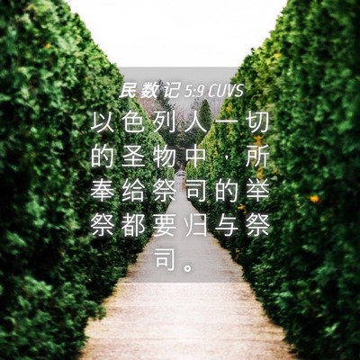 Picture 04 - 民 数 记 5:9 CUVS - 以 色 列 人 一 切 的 圣 物 中 ， 所 - Bible Verse Picture