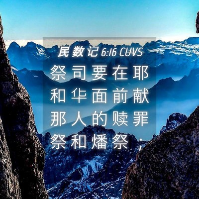 Picture 04 - 民 数 记 6:16 CUVS - 祭 司 要 在 耶 和 华 面 前 献 那 人 - Bible Verse Picture