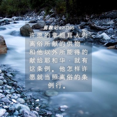 Picture 04 - 民 数 记 6:21 CUVS - 许 愿 的 拿 细 耳 人 为 离 俗 所 献 - Bible Verse Picture