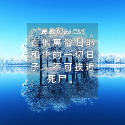 Picture 04 - 民 数 记 6:6 CUVS - 在 他 离 俗 归 耶 和 华 的 一 切 日 - Bible Verse Picture