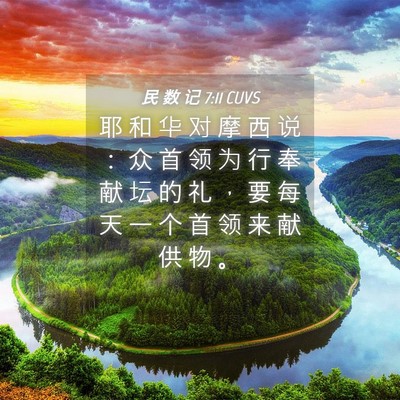 Picture 04 - 民 数 记 7:11 CUVS - 耶 和 华 对 摩 西 说 ： 众 首 领 为 - Bible Verse Picture