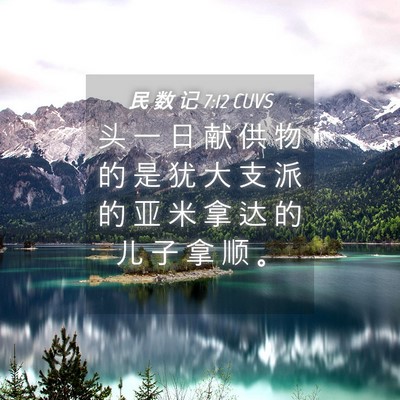 Picture 04 - 民 数 记 7:12 CUVS - 头 一 日 献 供 物 的 是 犹 大 支 派 - Bible Verse Picture