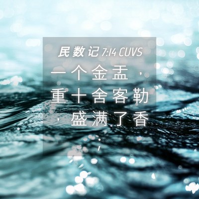 Picture 04 - 民 数 记 7:14 CUVS - 一 个 金 盂 ， 重 十 舍 客 勒 ， 盛 - Bible Verse Picture