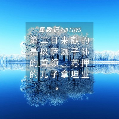 Picture 04 - 民 数 记 7:18 CUVS - 第 二 日 来 献 的 是 以 萨 迦 子 孙 - Bible Verse Picture
