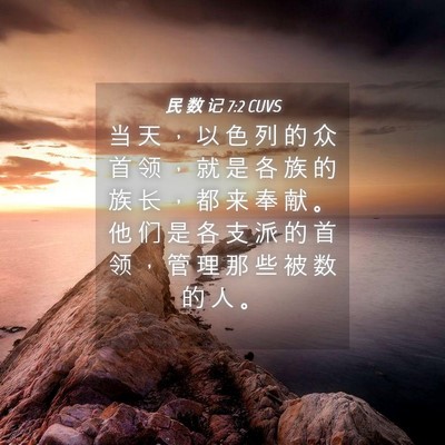Picture 04 - 民 数 记 7:2 CUVS - 当 天 ， 以 色 列 的 众 首 领 ， 就 - Bible Verse Picture