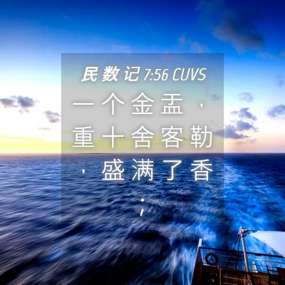 Picture 04 - 民 数 记 7:56 CUVS - 一 个 金 盂 ， 重 十 舍 客 勒 ， 盛 - Bible Verse Picture