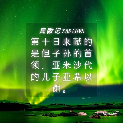 Picture 04 - 民 数 记 7:66 CUVS - 第 十 日 来 献 的 是 但 子 孙 的 首 - Bible Verse Picture