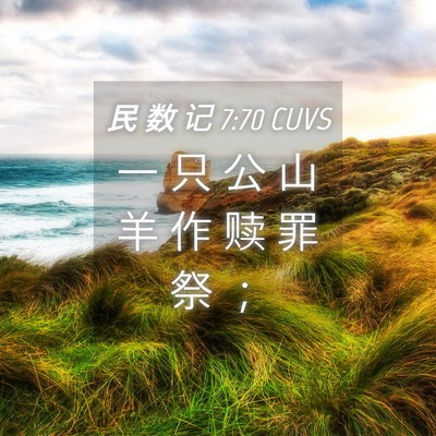 Picture 04 - 民 数 记 7:70 CUVS - 一 只 公 山 羊 作 赎 罪 祭 - Bible Verse Picture