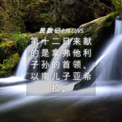Picture 04 - 民 数 记 7:78 CUVS - 第 十 二 日 来 献 的 是 拿 弗 他 利 - Bible Verse Picture
