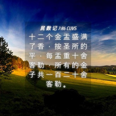 Picture 04 - 民 数 记 7:86 CUVS - 十 二 个 金 盂 盛 满 了 香 ， 按 圣 - Bible Verse Picture