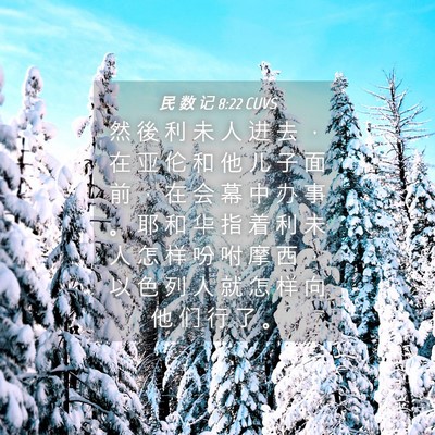 Picture 04 - 民 数 记 8:22 CUVS - 然 後 利 未 人 进 去 ， 在 亚 伦 和 - Bible Verse Picture