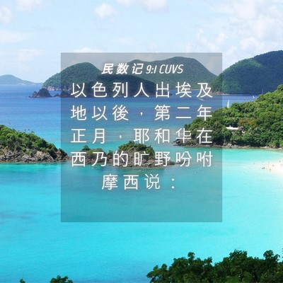 Picture 04 - 民 数 记 9:1 CUVS - 以 色 列 人 出 埃 及 地 以 後 ， 第 - Bible Verse Picture