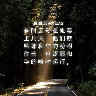 Picture 04 - 民 数 记 9:20 CUVS - 有 时 云 彩 在 帐 幕 上 几 天 ， 他 - Bible Verse Picture
