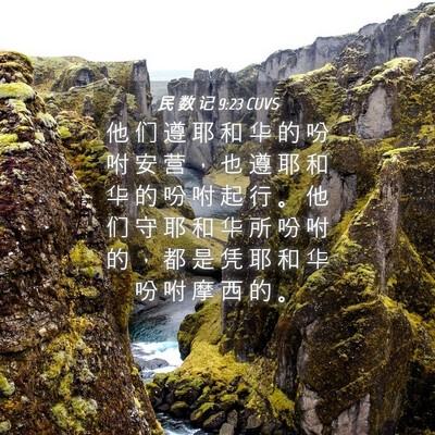 Picture 04 - 民 数 记 9:23 CUVS - 他 们 遵 耶 和 华 的 吩 咐 安 营 ， - Bible Verse Picture