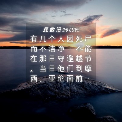 Picture 04 - 民 数 记 9:6 CUVS - 有 几 个 人 因 死 尸 而 不 洁 净 ， - Bible Verse Picture