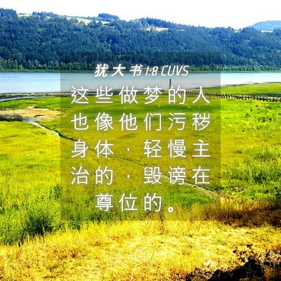 Picture 04 - 犹 大 书 1:8 CUVS - 这 些 做 梦 的 人 也 像 他 们 污 秽 - Bible Verse Picture