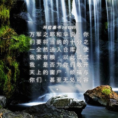 Picture 04 - 玛 拉 基 书 3:10 CUVS - 万 军 之 耶 和 华 说 ： 你 们 要 将 - Bible Verse Picture