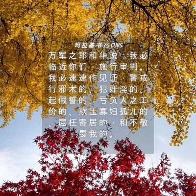 Picture 04 - 玛 拉 基 书 3:5 CUVS - 万 军 之 耶 和 华 说 ： 我 必 临 近 - Bible Verse Picture