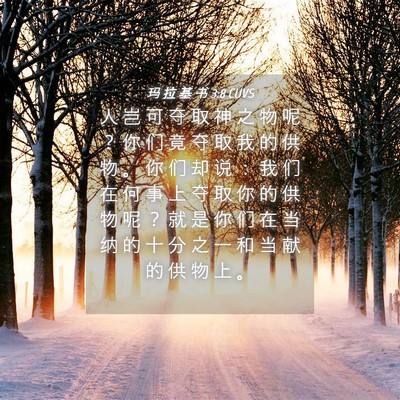Picture 04 - 玛 拉 基 书 3:8 CUVS - 人 岂 可 夺 取 神 之 物 呢 ？ 你 们 - Bible Verse Picture