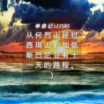 Picture 04 - 申 命 记 1:2 CUVS - 从 何 烈 山 经 过 西 珥 山 到 加 低 - Bible Verse Picture
