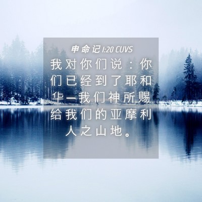 Picture 04 - 申 命 记 1:20 CUVS - 我 对 你 们 说 ： 你 们 已 经 到 了 - Bible Verse Picture