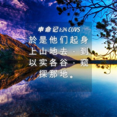 Picture 04 - 申 命 记 1:24 CUVS - 於 是 他 们 起 身 上 山 地 去 ， 到 - Bible Verse Picture