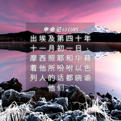 Picture 04 - 申 命 记 1:3 CUVS - 出 埃 及 第 四 十 年 十 一 月 初 一 - Bible Verse Picture