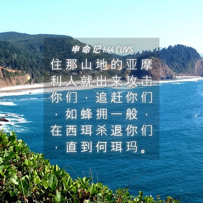Picture 04 - 申 命 记 1:44 CUVS - 住 那 山 地 的 亚 摩 利 人 就 出 来 - Bible Verse Picture