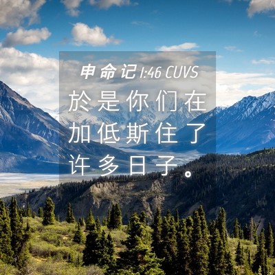 Picture 04 - 申 命 记 1:46 CUVS - 於 是 你 们 在 加 低 斯 住 了 许 多 - Bible Verse Picture