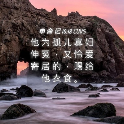 Picture 04 - 申 命 记 10:18 CUVS - 他 为 孤 儿 寡 妇 伸 冤 ， 又 怜 爱 - Bible Verse Picture